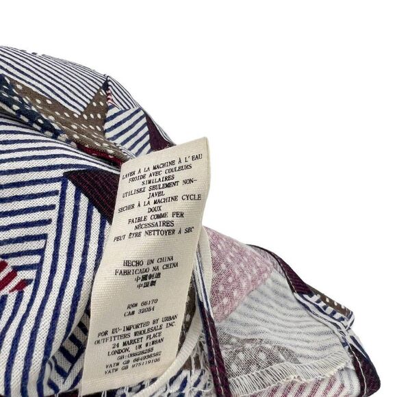 Free People Front Lace Cropped Corset Patchwork Print Tank Top Size Small - Picture 10 of 10